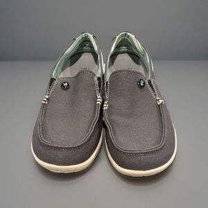 Walk Hero Womens 7.5W Gray Plantar Fasciitis Canvas Walking Shoes Casual Loafers